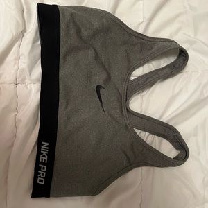 Nike gray sports bra size small